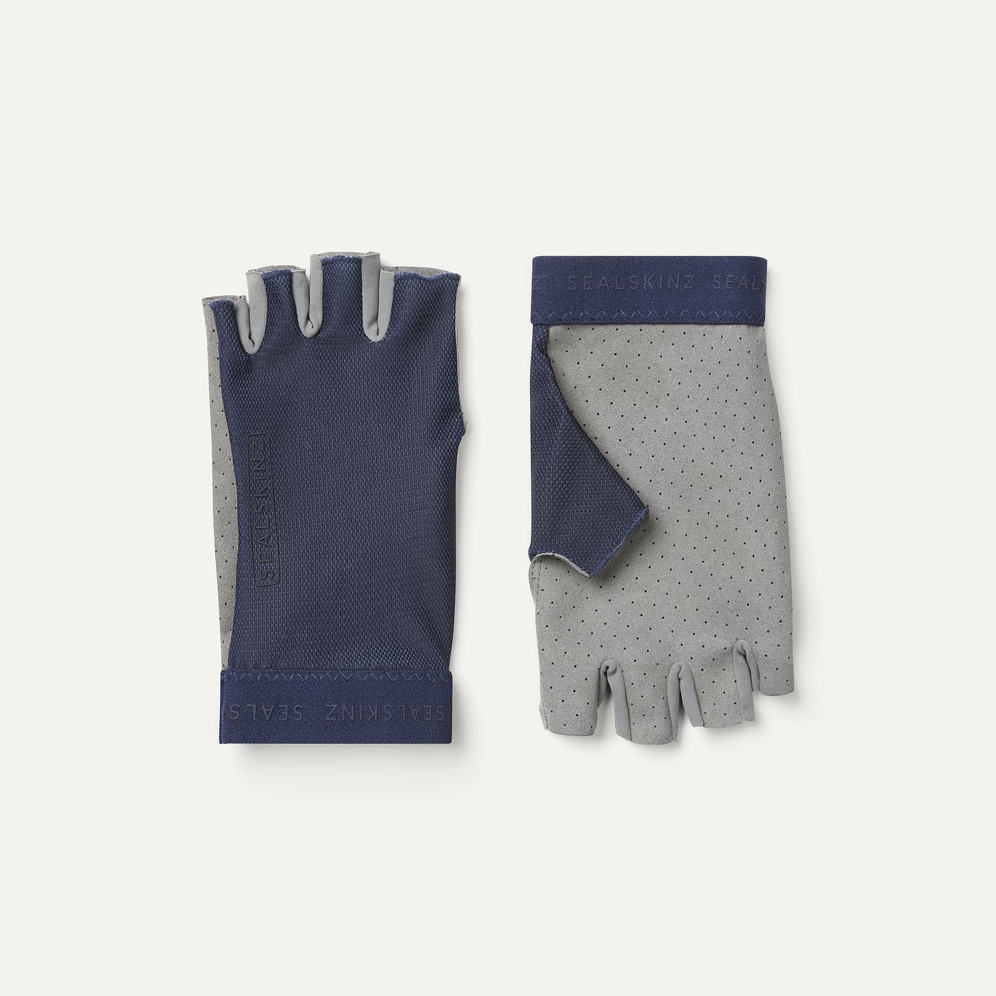 Sealskinz Brinton Perforated Palm Fingerless Cycling Gloves - Navy
