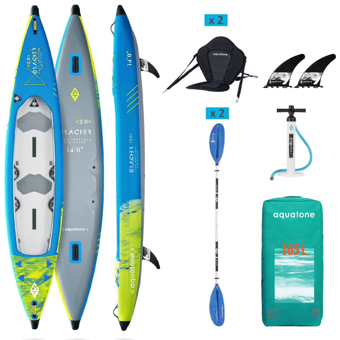 Aquatone GLACIER 14'0 427cm 2 Person Kayak