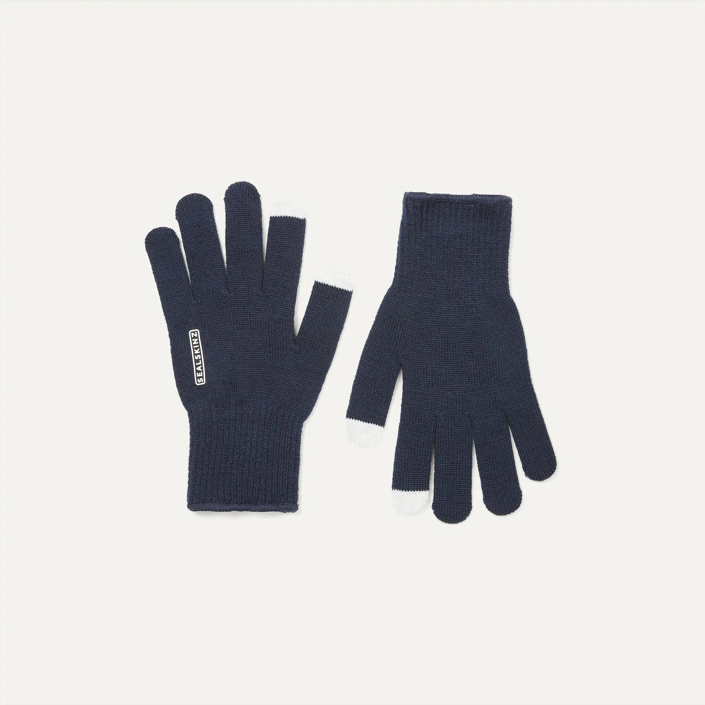 Sealskinz Hanworth Solo Merino Glove - Navy with white tips