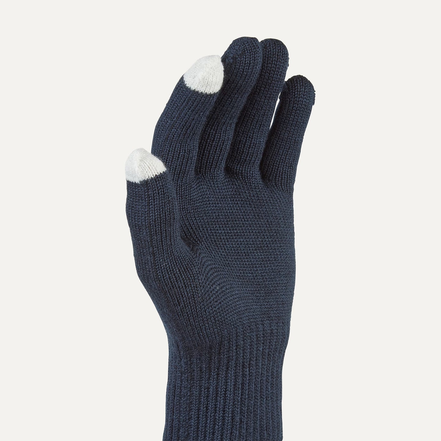 Sealskinz Hanworth Solo Merino Glove - Navy with white tips