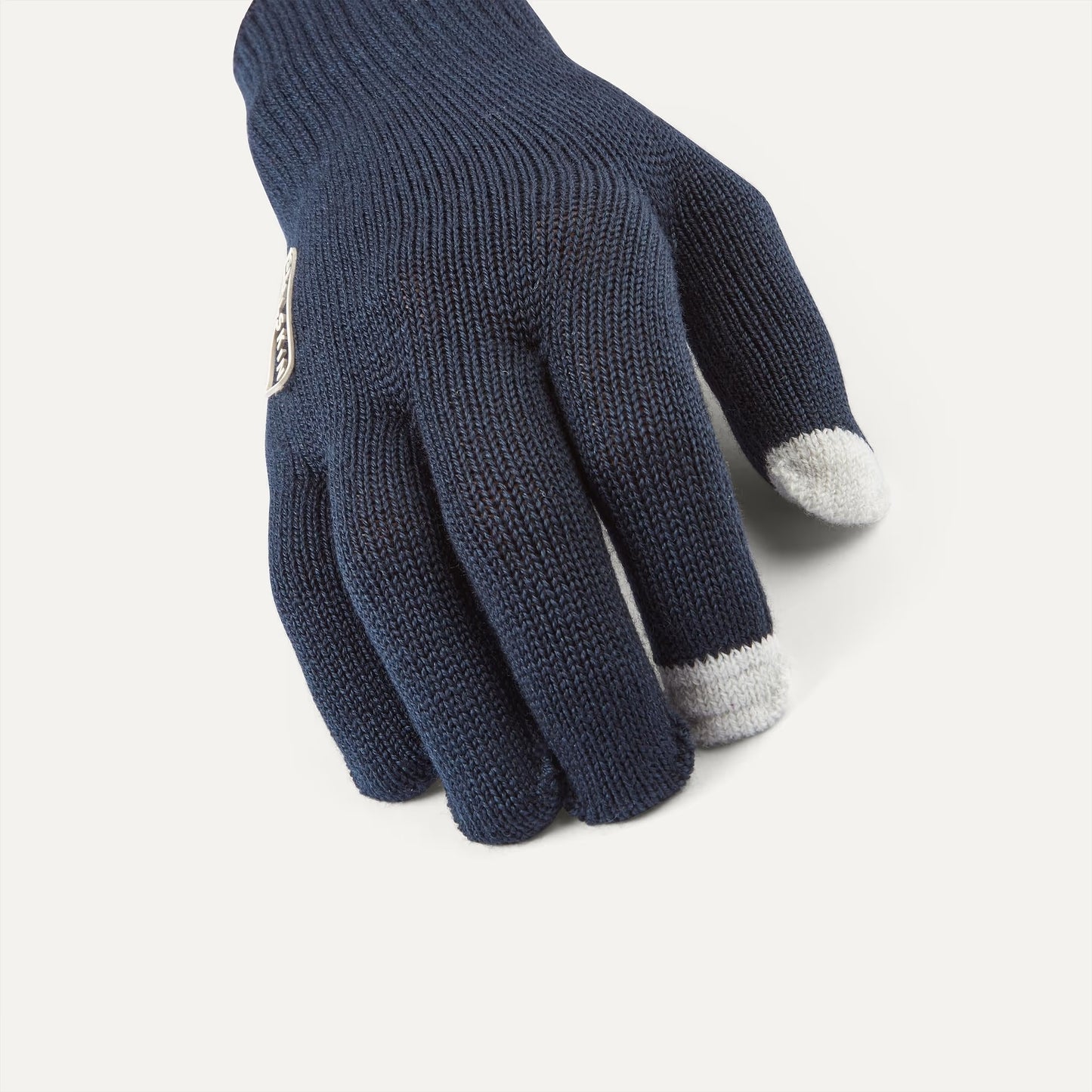 Sealskinz Hanworth Solo Merino Glove - Navy with white tips