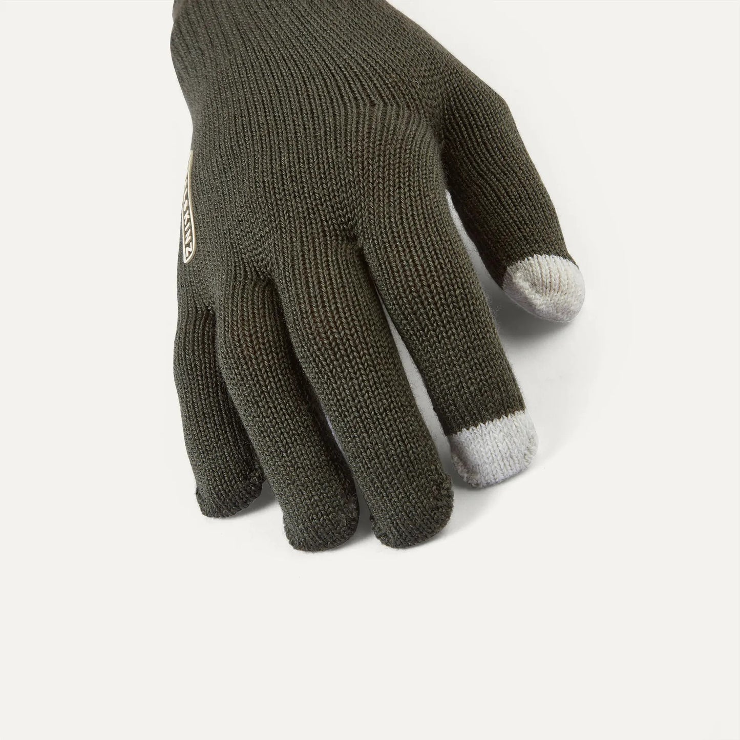 Sealskinz Hanworth Solo Merino Glove - Olive with white tips