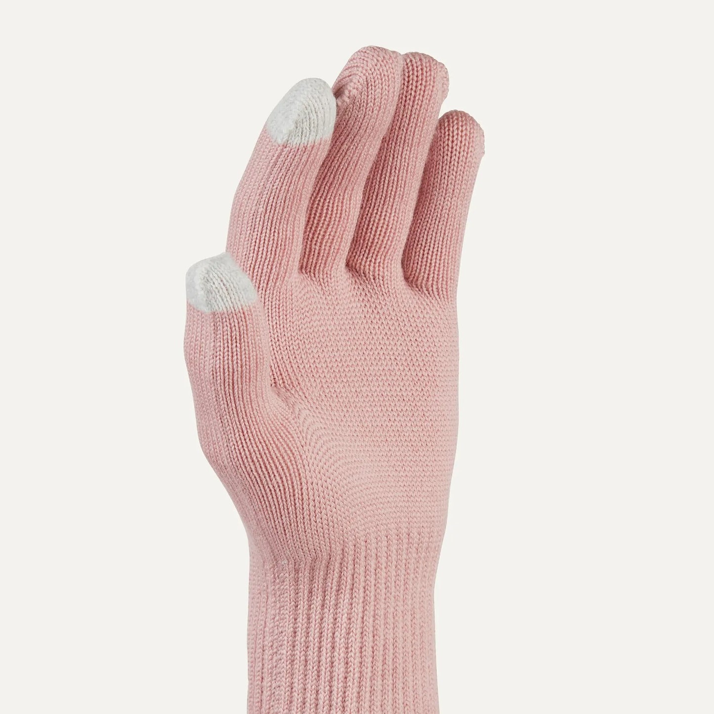 Sealskinz Hanworth Solo Merino Glove - Pink with white tips