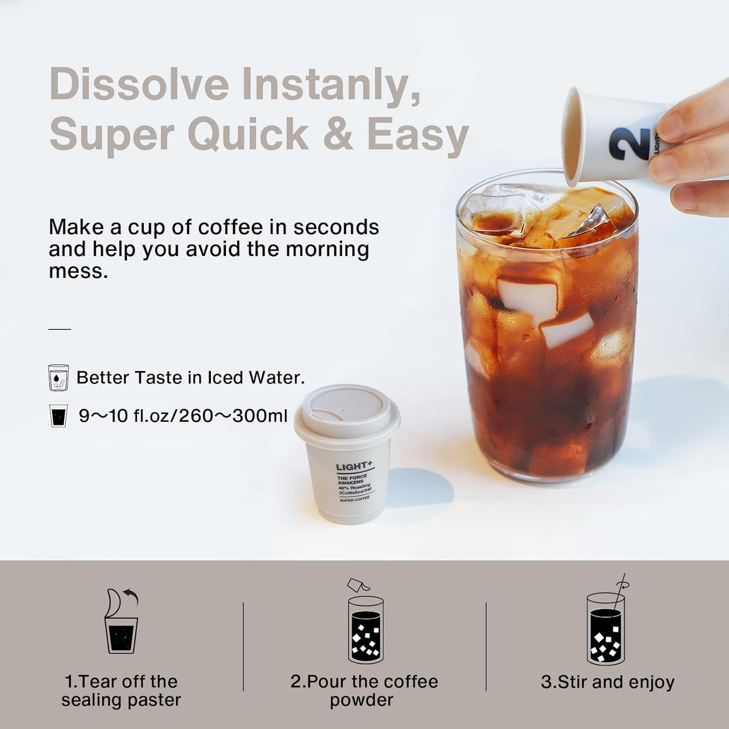 SATURNBIRD 100% Arabica Instant Hot/Cold Brew Coffee - Pack of 24 - NO.2 Light-Medium Roast