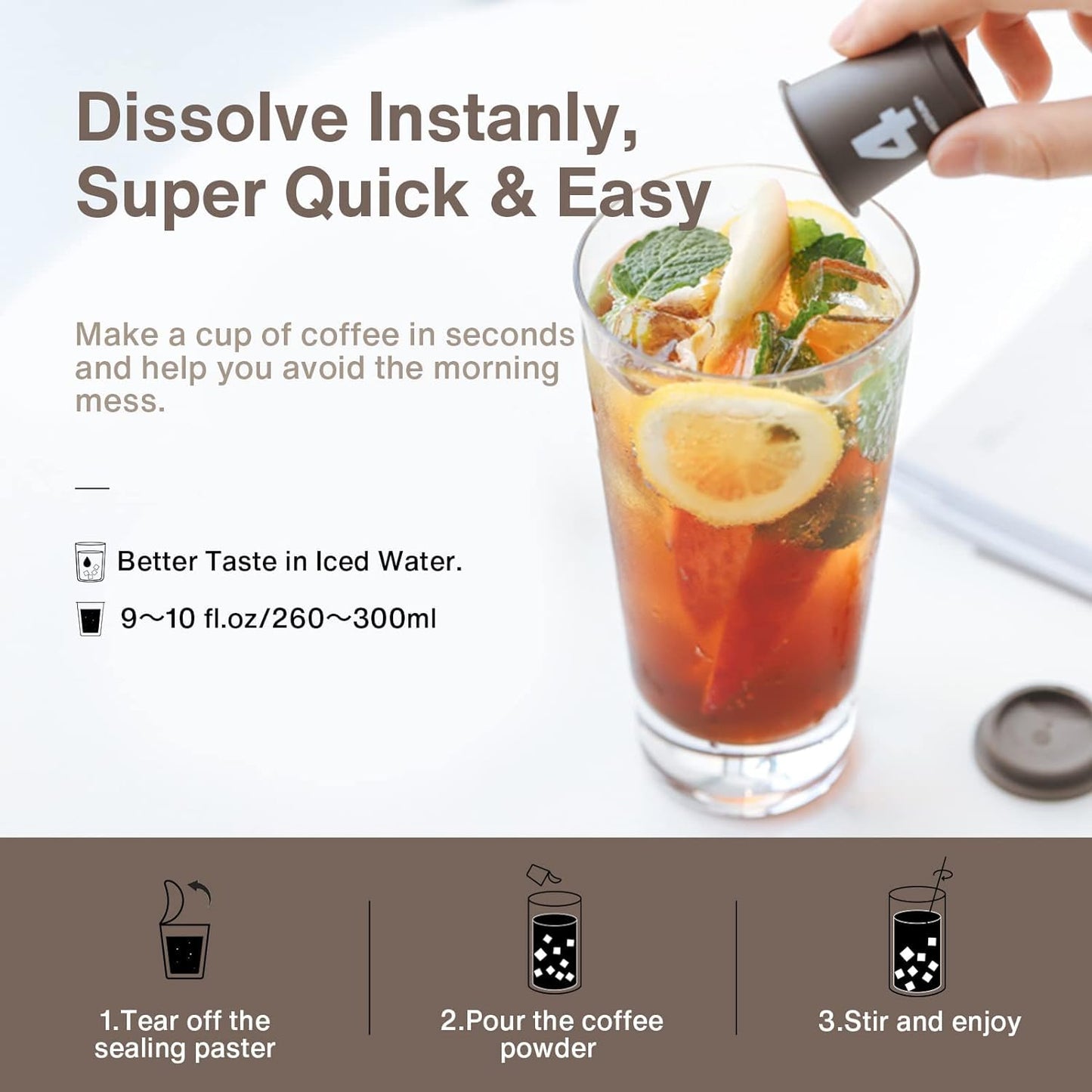 SATURNBIRD 100% Arabica Instant Hot/Cold Brew Coffee - Pack of 24 - NO.4 Medium-Dark Roast