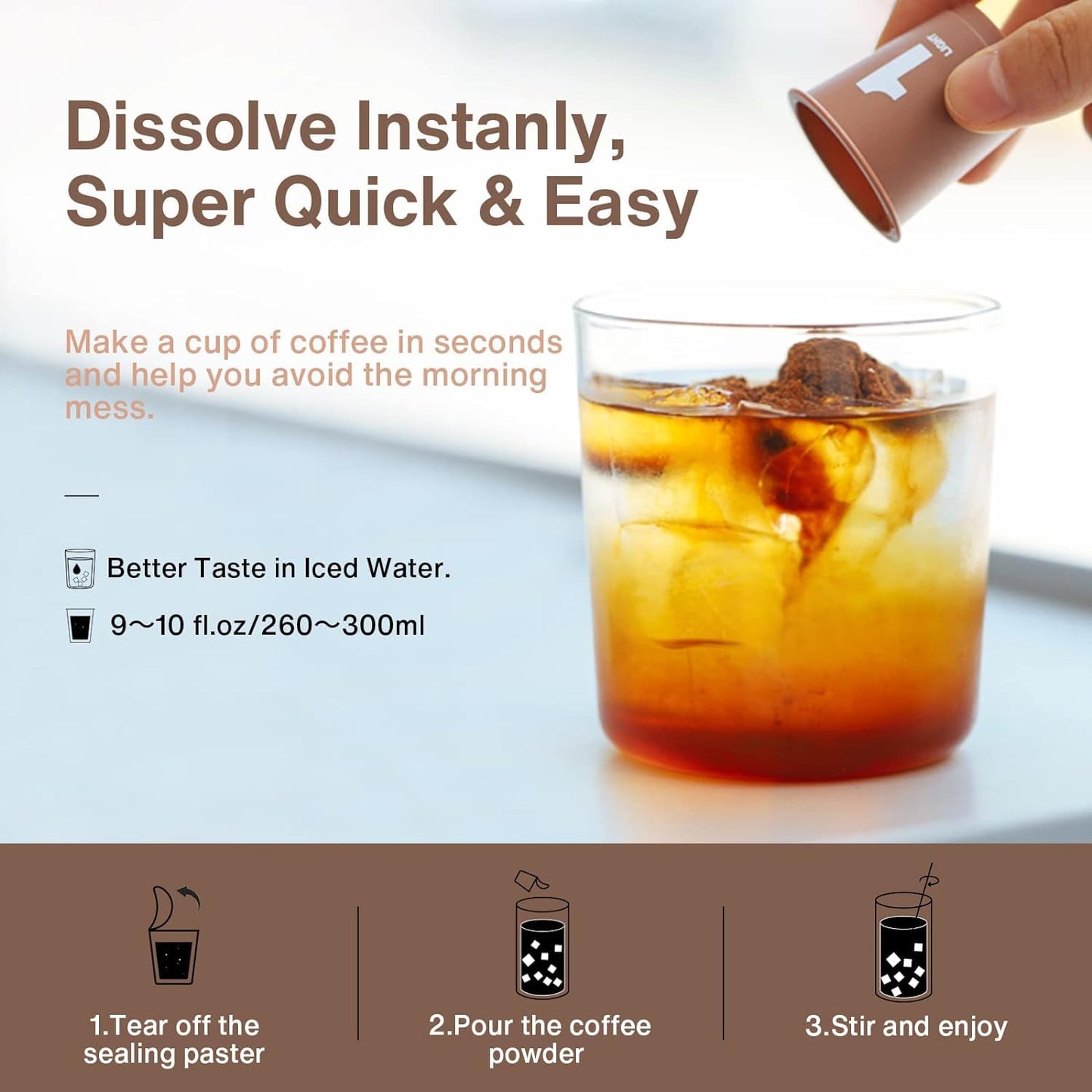 SATURNBIRD 100% Arabica Instant Hot/Cold Brew Coffee - Pack of 24 - NO.1 Light Roast