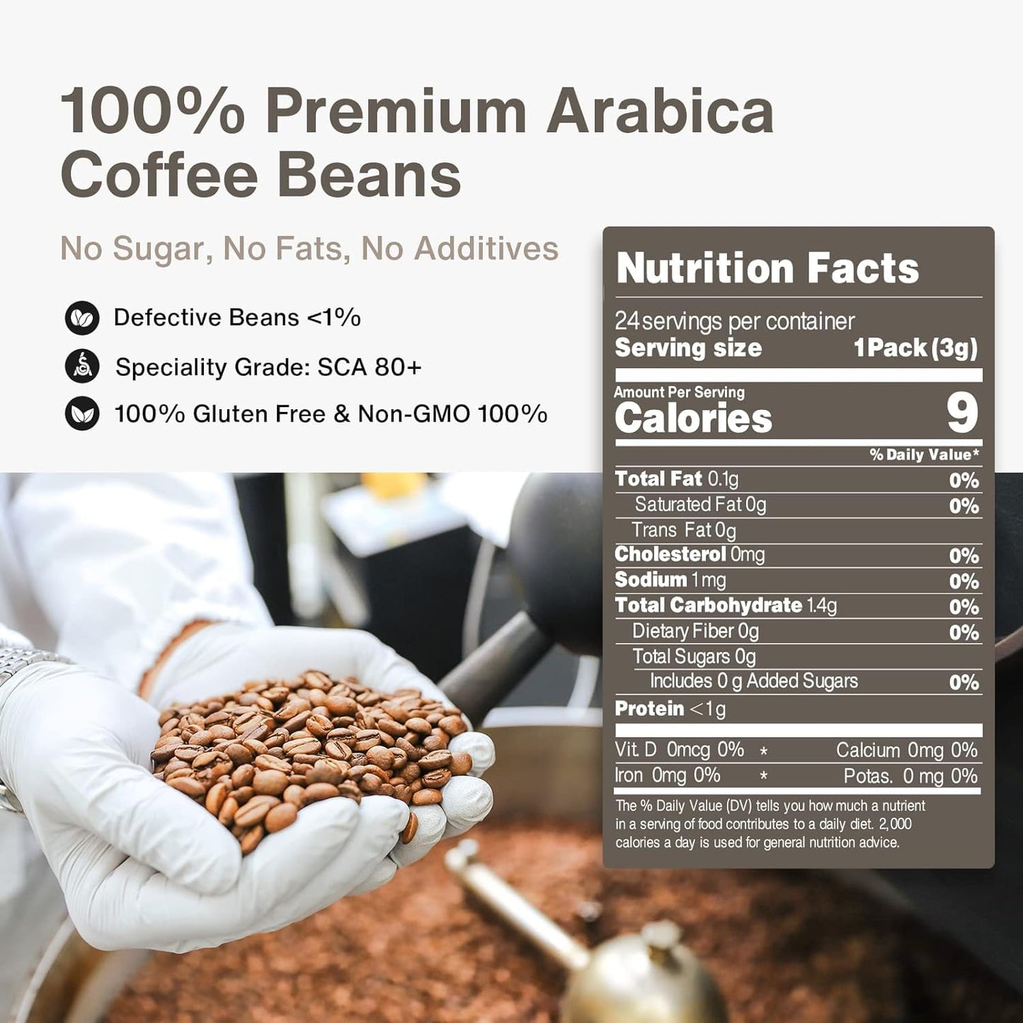 SATURNBIRD 100% Arabica Instant Hot/Cold Brew Coffee - Pack of 24 - NO.4 Medium-Dark Roast