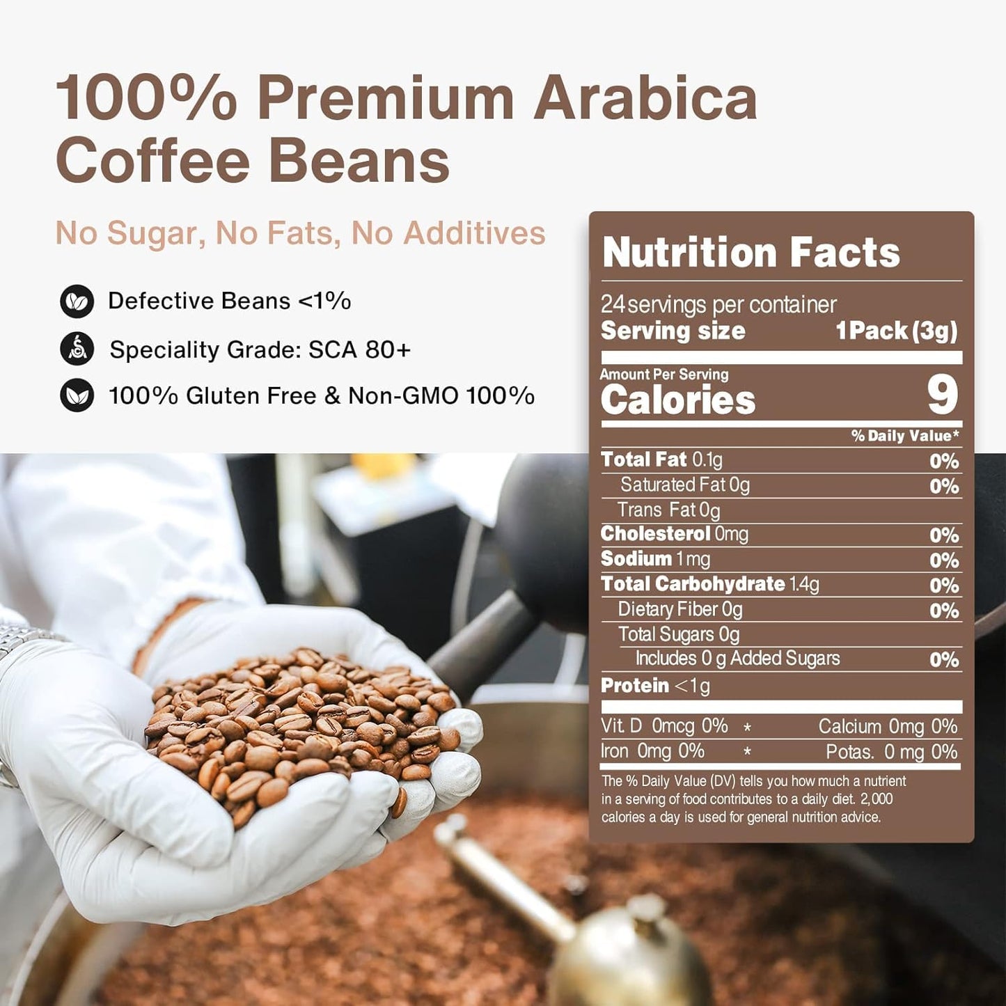 SATURNBIRD 100% Arabica Instant Hot/Cold Brew Coffee - Pack of 24 - NO.1 Light Roast