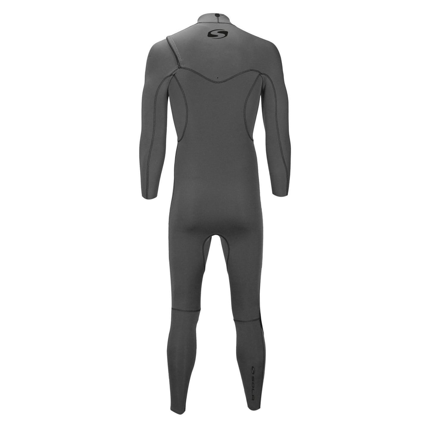 Sola Mens H2O - Back Zip 3/2mm Glued & Blind-Stitched Fullsuit Wetsuit - Shadow Grey