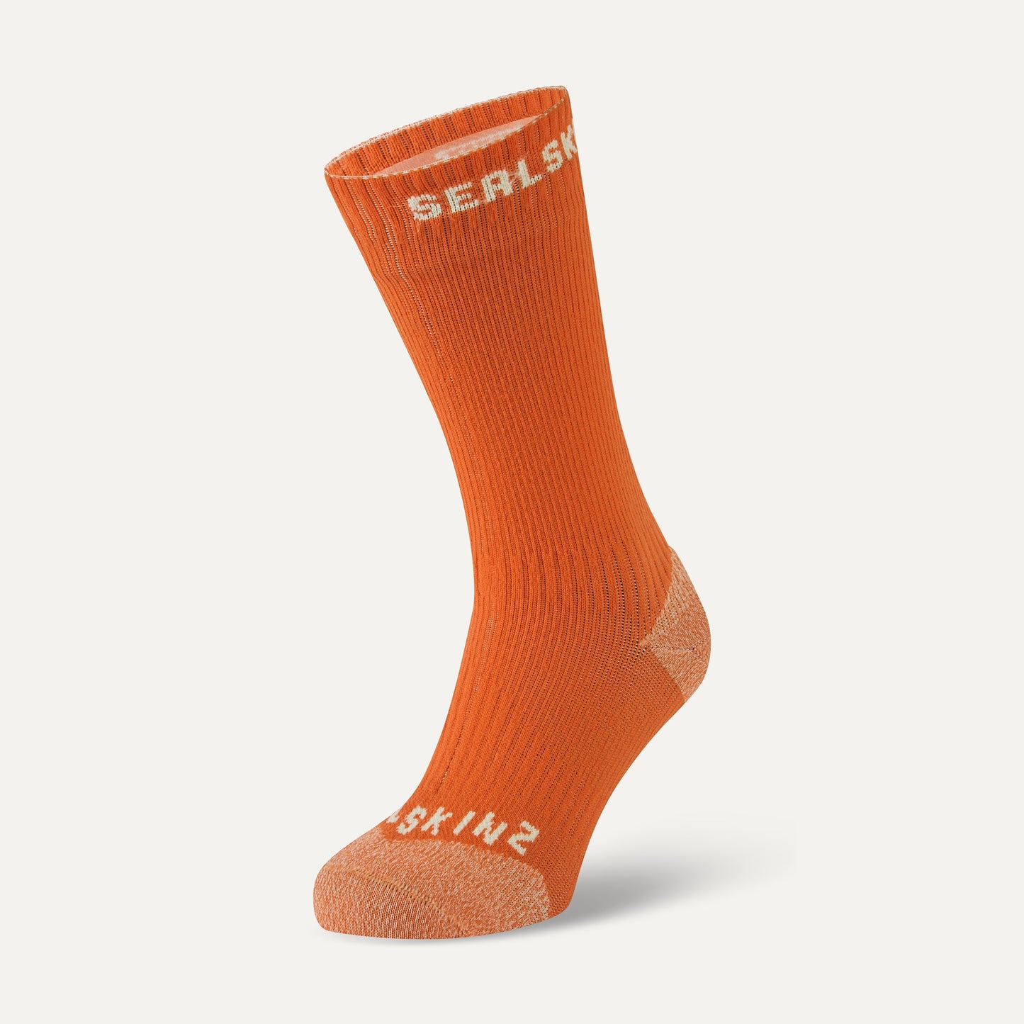 Briston Waterproof All Weather Mid Length Sock with Hydrostop™ - Orange/Flo Yellow