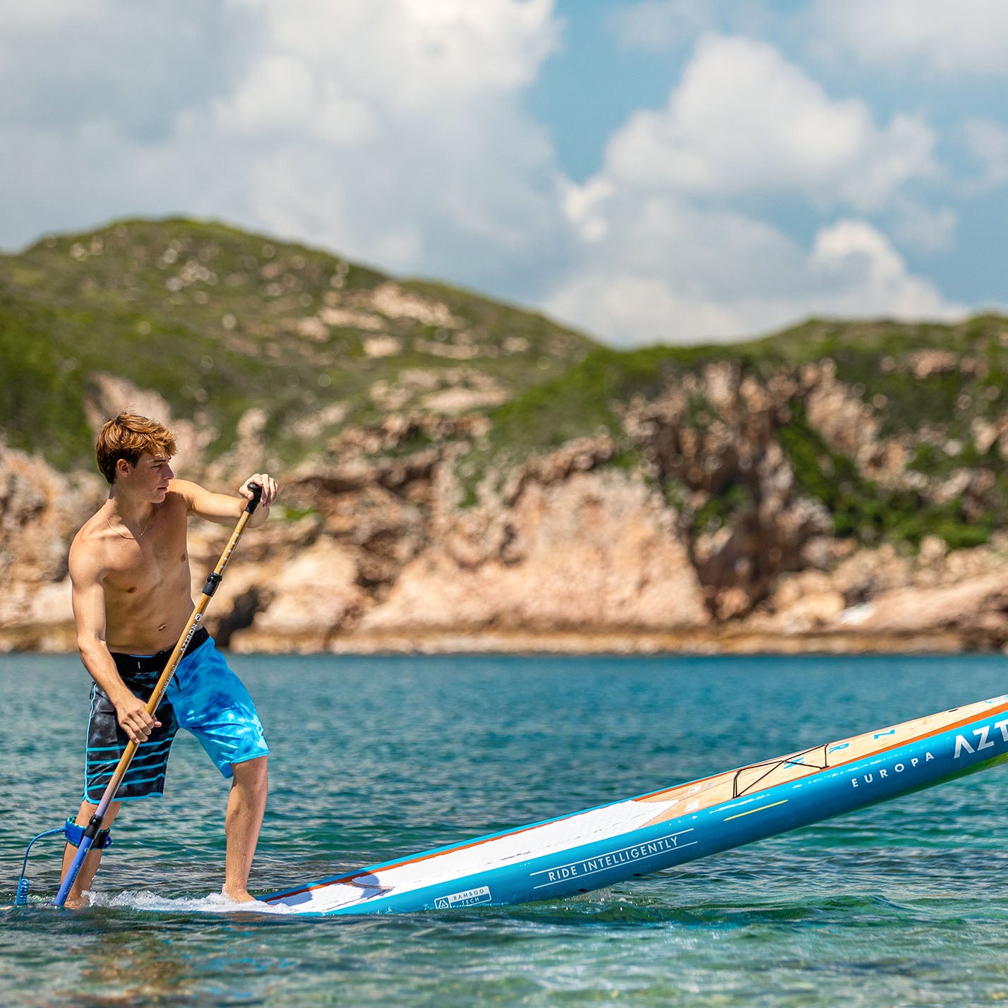Aztron Europa 12'6" Touring Stand Up Paddle Bamboo Hard Board