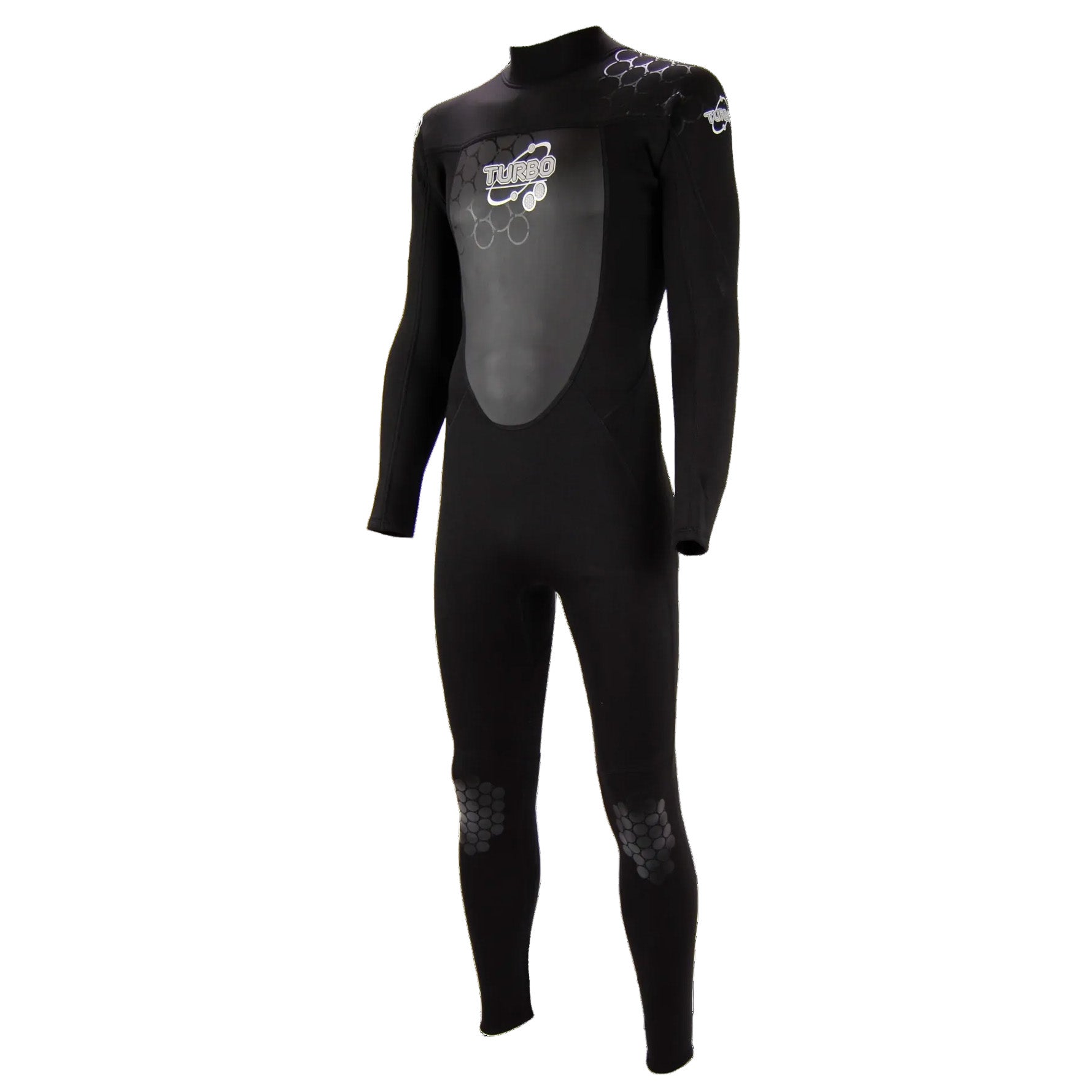 TWF Mens Turbo - Back Zip 2.5mm Fullsuit Wetsuit - Black/Black
