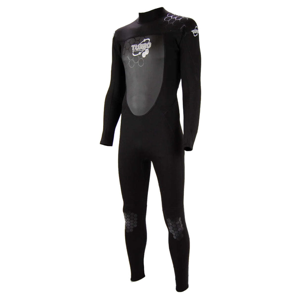 TWF Mens Turbo - Back Zip 2.5mm Fullsuit Wetsuit - Black/Black