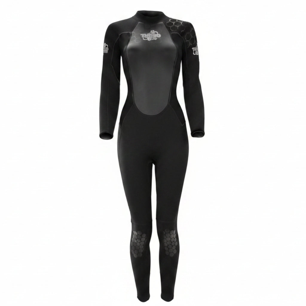 TWF Women's Turbo - Back Zip 2.5mm Fullsuit Wetsuit - Black/Black