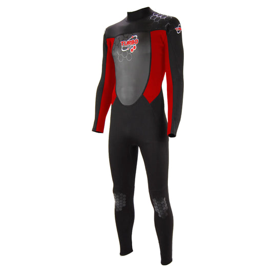 TWF Mens Turbo - Back Zip 2.5mm Fullsuit Wetsuit - Black/Red