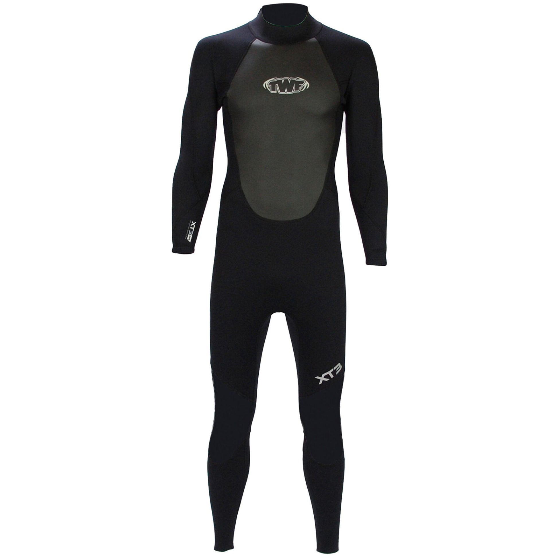 TWF Mens XT3 - Back Zip 3mm Fullsuit Wetsuit - Black