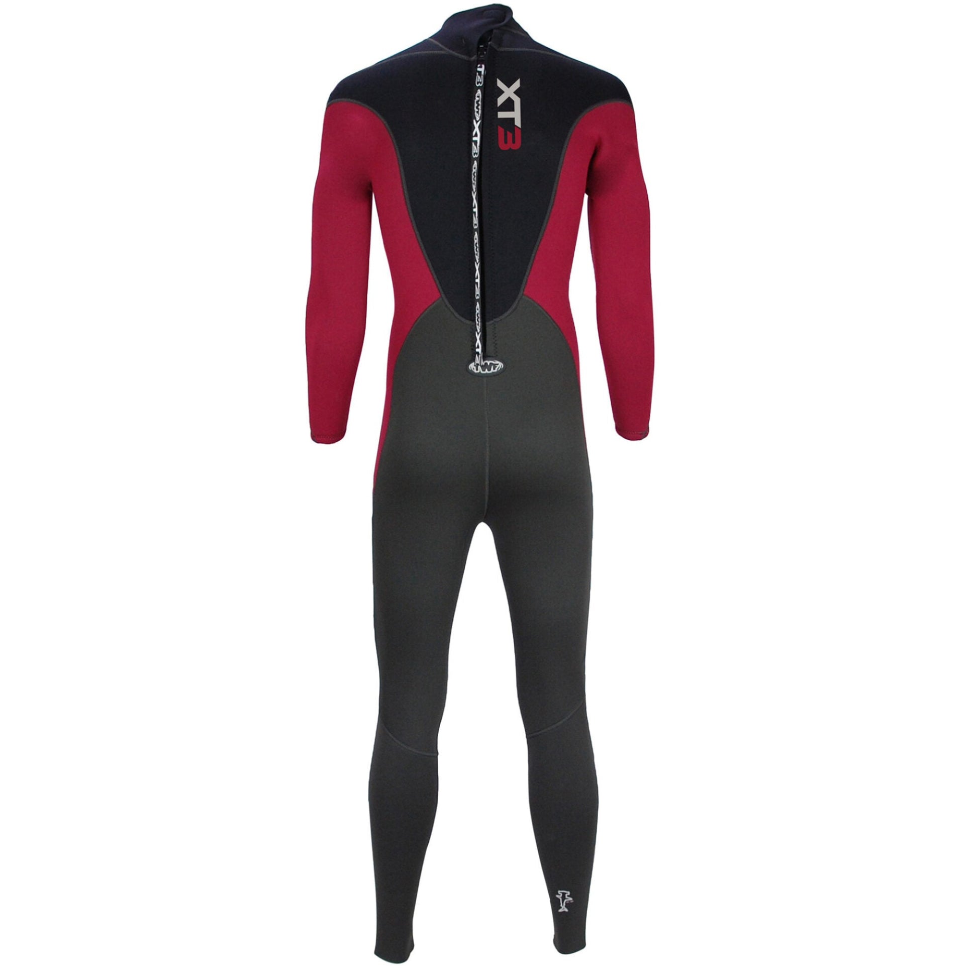 TWF Mens XT3 - Back Zip 3mm Fullsuit Wetsuit - Black/Red