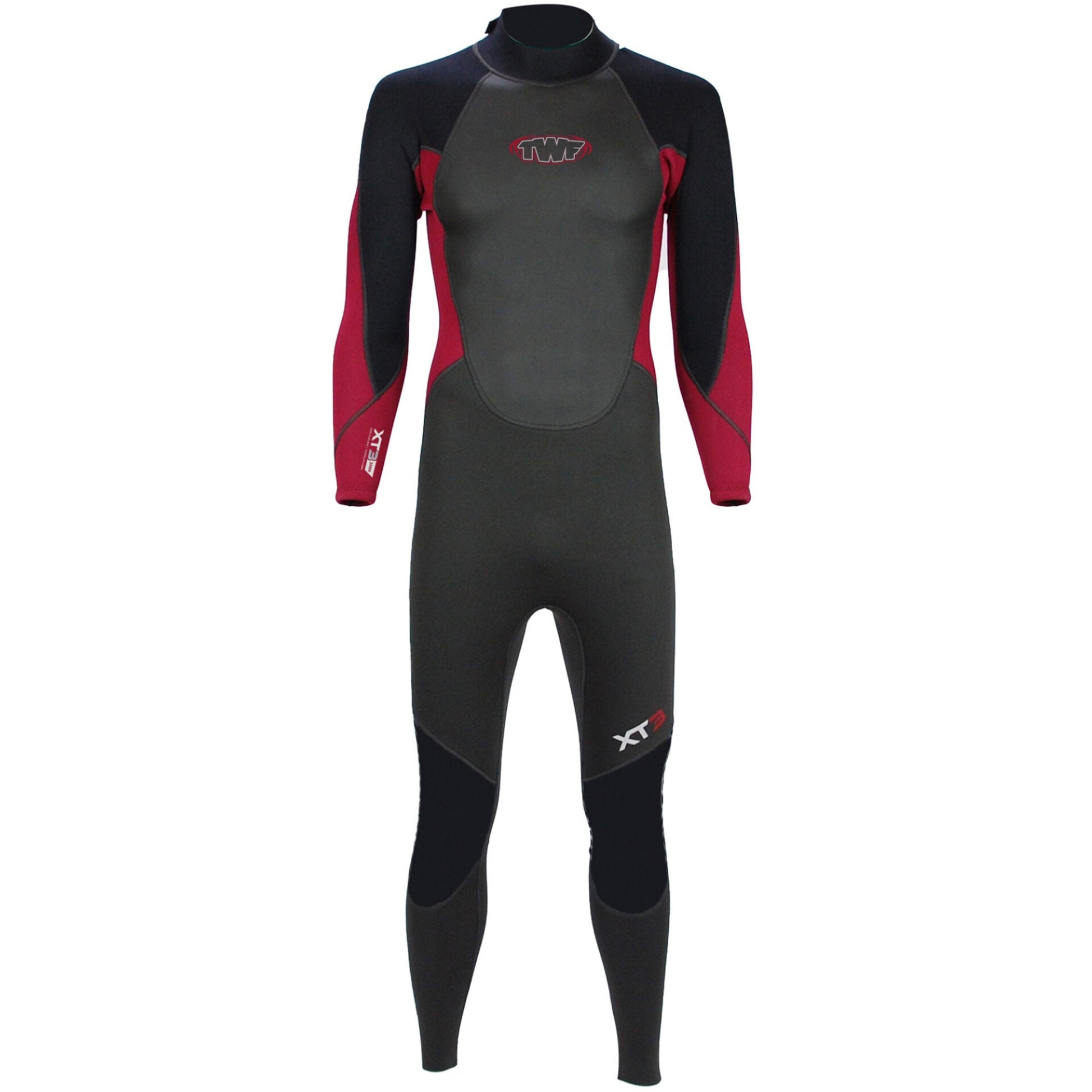 TWF Mens XT3 - Back Zip 3mm Fullsuit Wetsuit - Black/Red