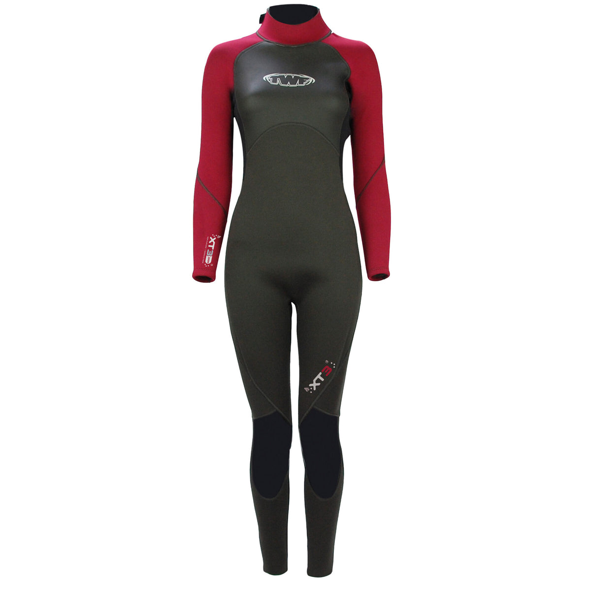 TWF Ladies XT3 - Back Zip 3mm Fullsuit Wetsuit Crimson Asphalt