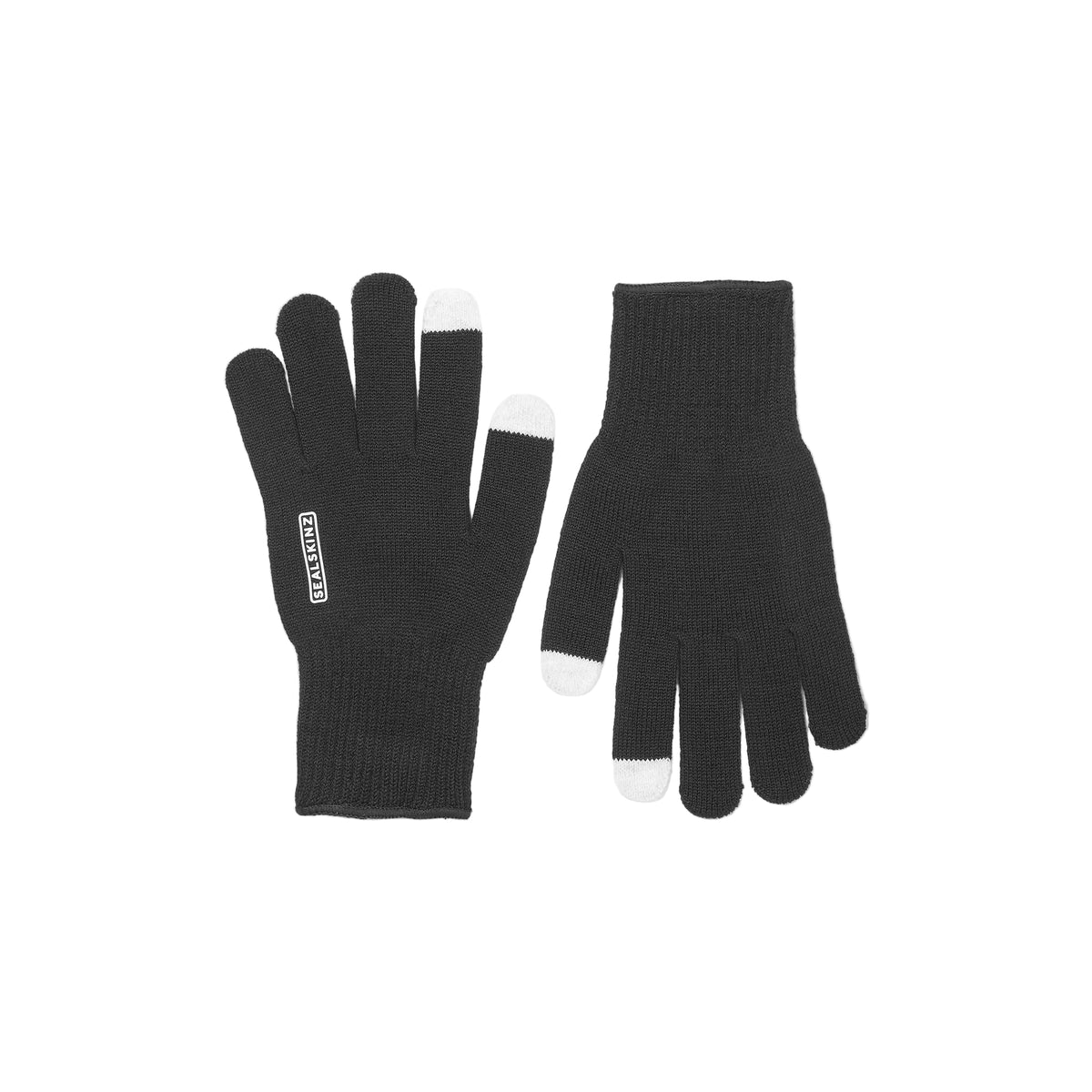 Sealskinz Hanworth Solo Merino Glove - Black with white tips