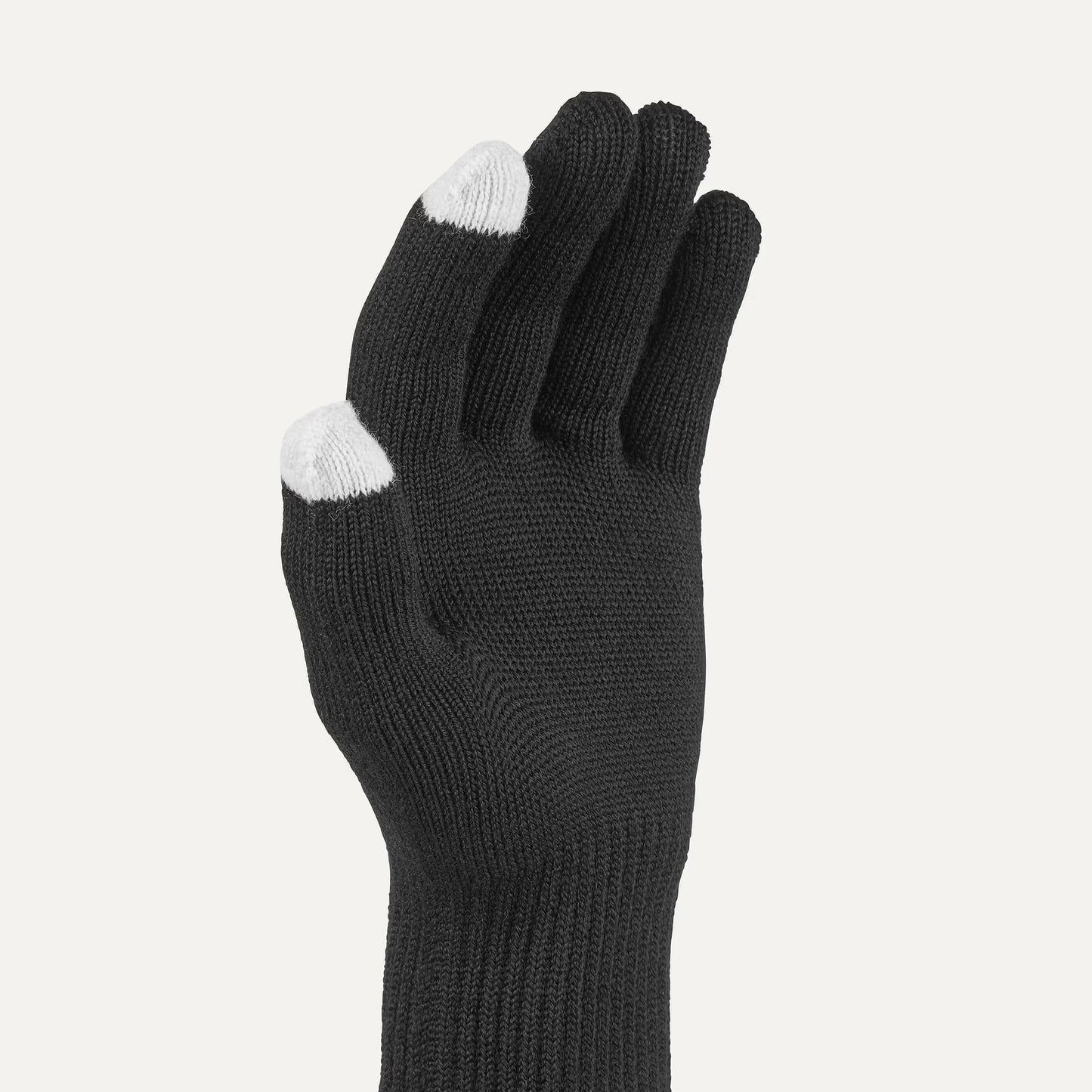 Sealskinz Hanworth Solo Merino Glove - Black with white tips