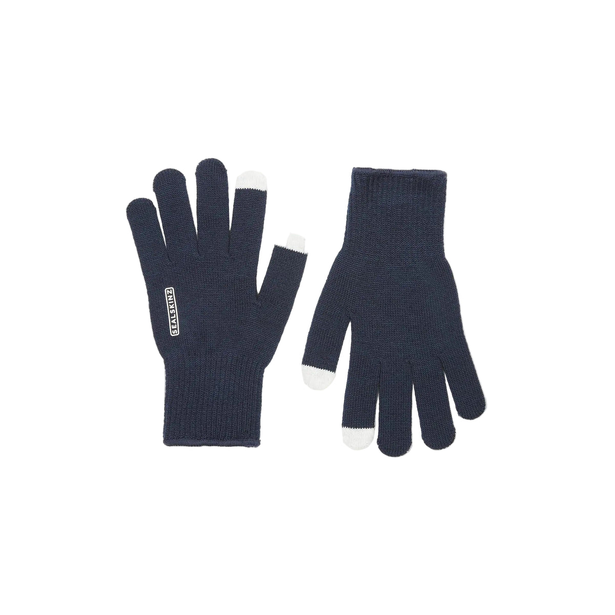 Sealskinz Hanworth Solo Merino Glove - Navy with white tips