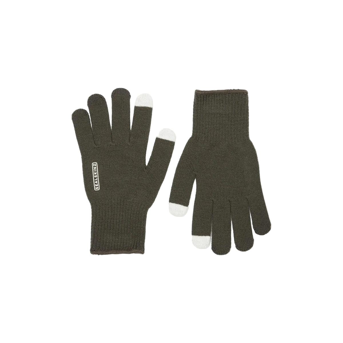 Sealskinz Hanworth Solo Merino Glove - Olive with white tips