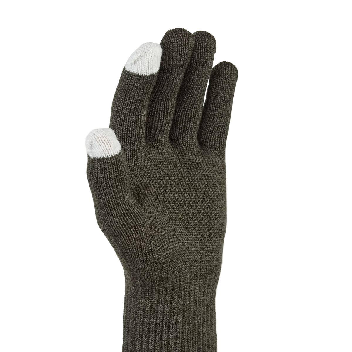 Sealskinz Hanworth Solo Merino Glove - Olive with white tips