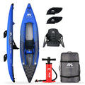 Aqua Marina Aether 335 1 person inflatable touring kayak 2027 package with seat, fins, pump and backpack