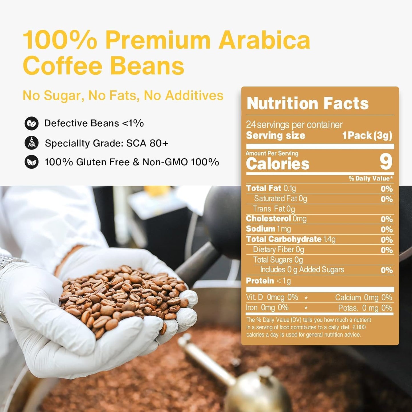 SATURNBIRD 100% Arabica Instant Hot/Cold Brew Coffee - Pack of 24 - 6 Flavors Variety NO.1 to NO.6