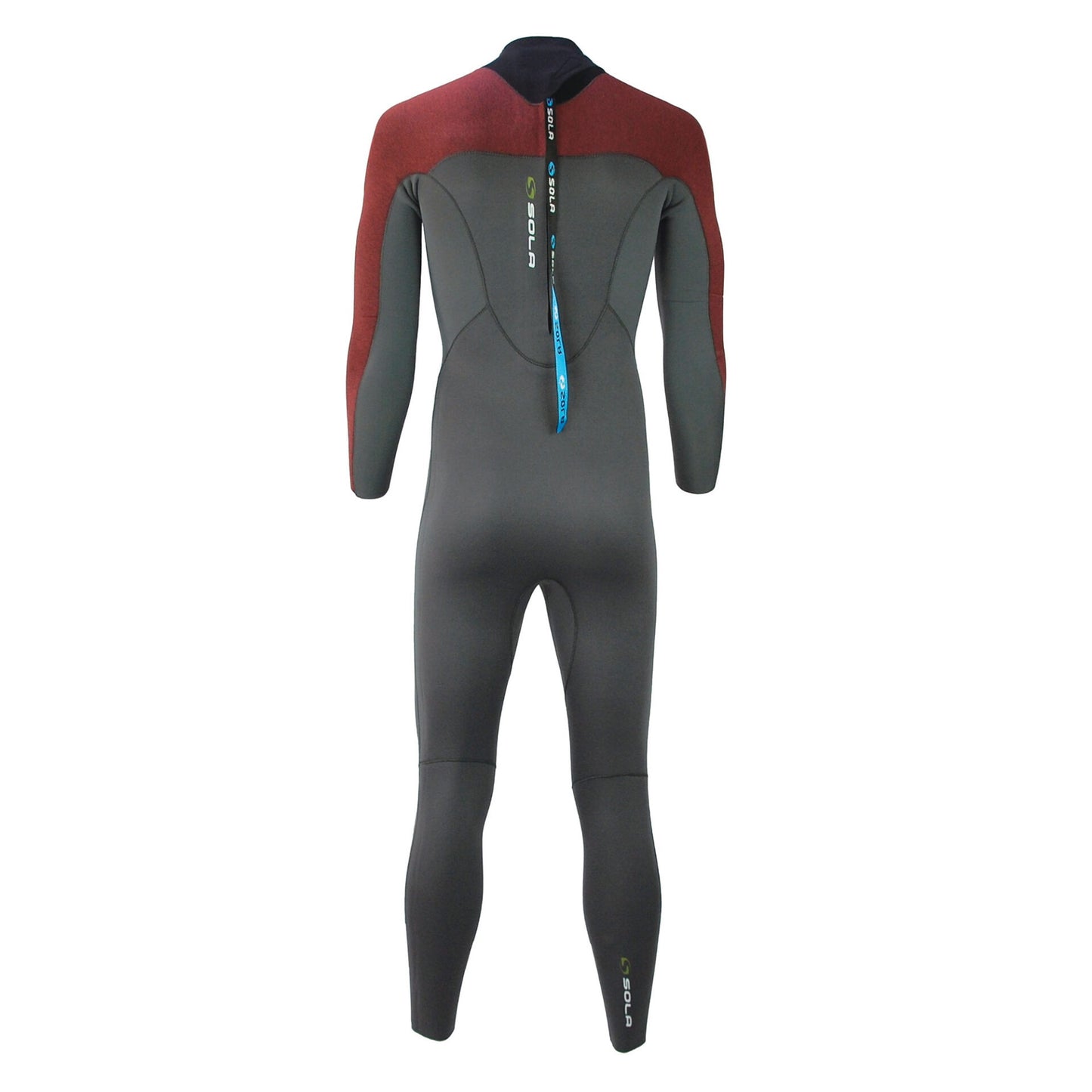 Sola Mens Blaze Back Zip 5/4mm Fullsuit - Grey/Red