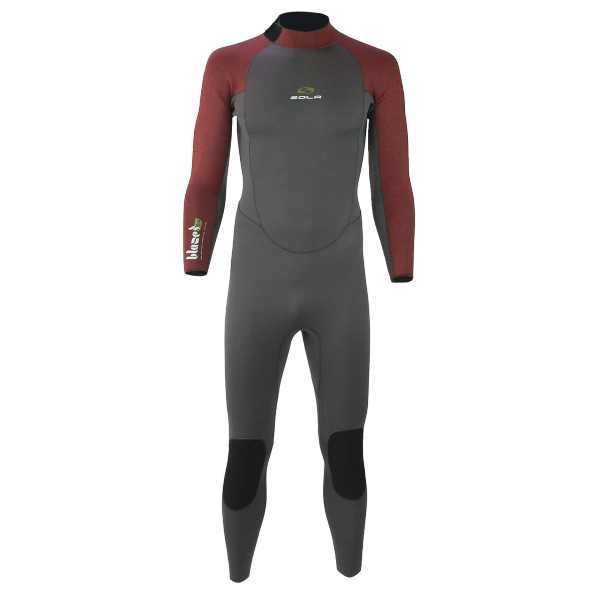 Sola Mens Blaze Back Zip 5/4mm Fullsuit - Grey/Red