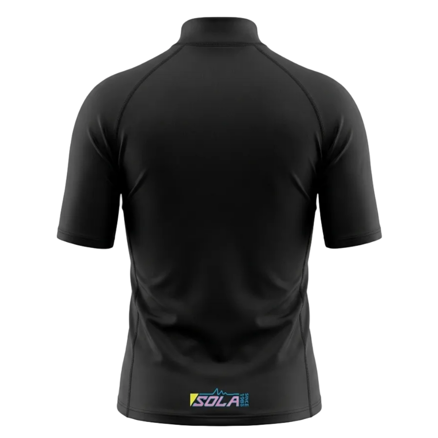 Sola Mens Short Sleeve Rash Vest - Black/Retro