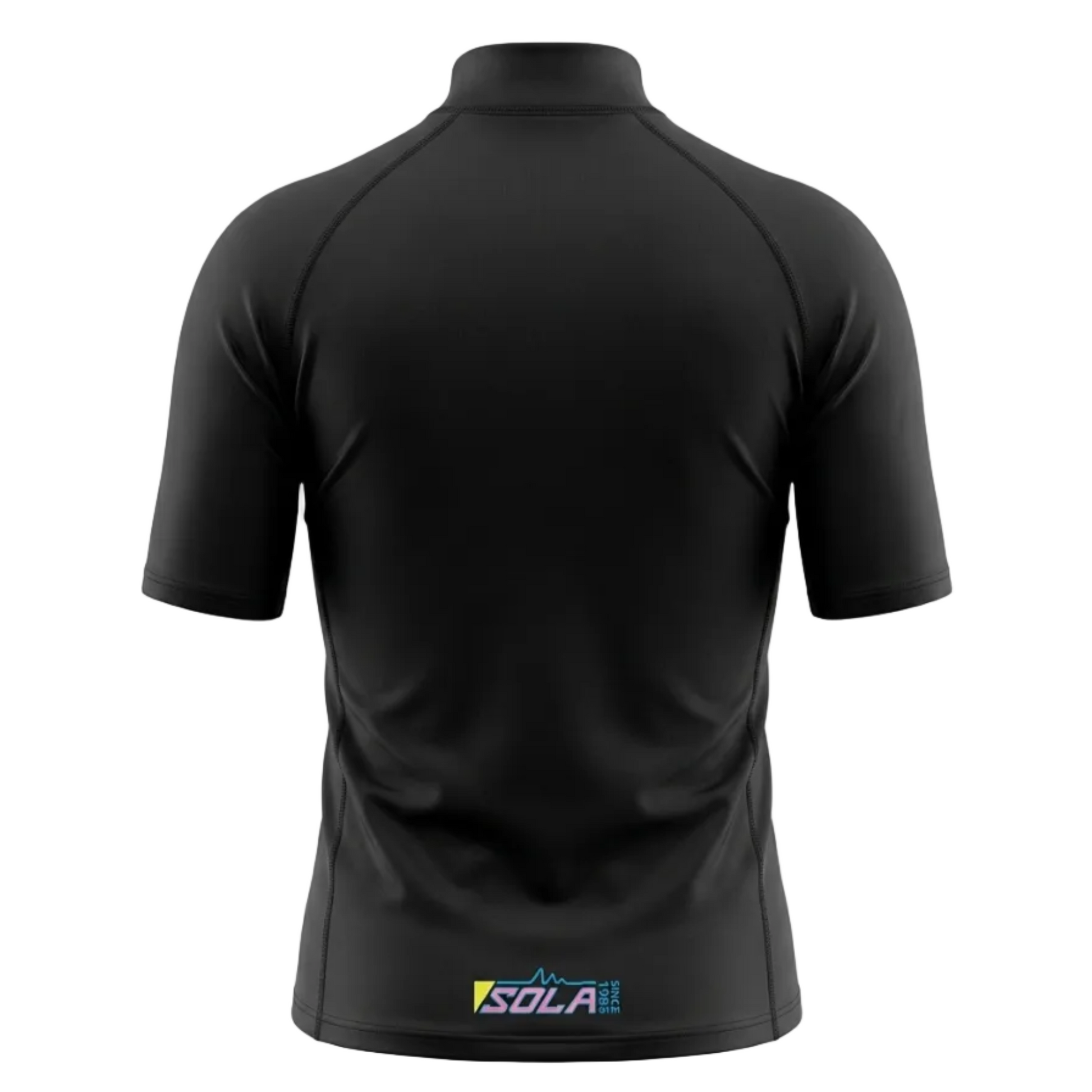 Sola Mens Short Sleeve Rash Vest - Black/Retro