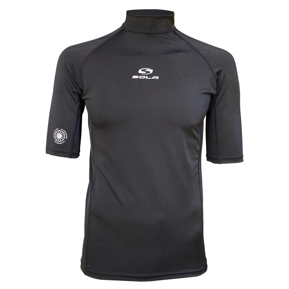 Sola Mens Short Sleeve Rash Vest Black