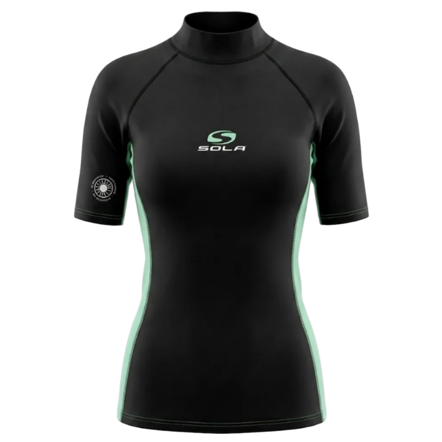 Sola Ladies Short Sleeve Rash Vest - Black