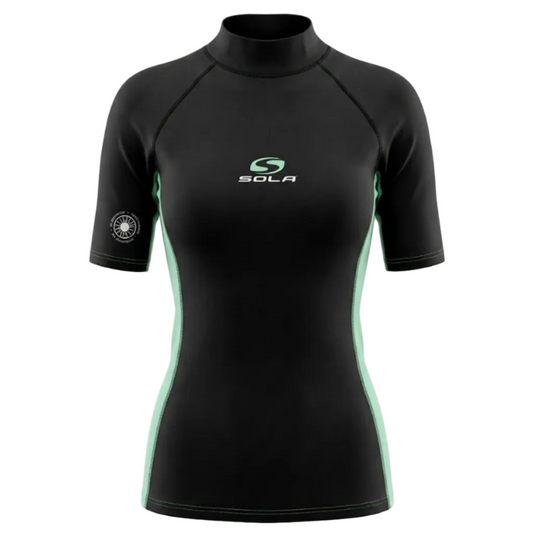 Sola Ladies Short Sleeve Rash Vest - Black