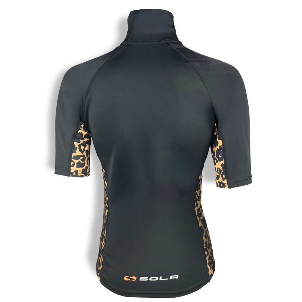 Sola Ladies Short Sleeve Rash Vest - Black/Jaguar