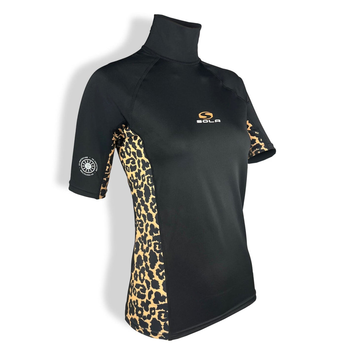 Sola Ladies Short Sleeve Rash Vest - Black/Jaguar
