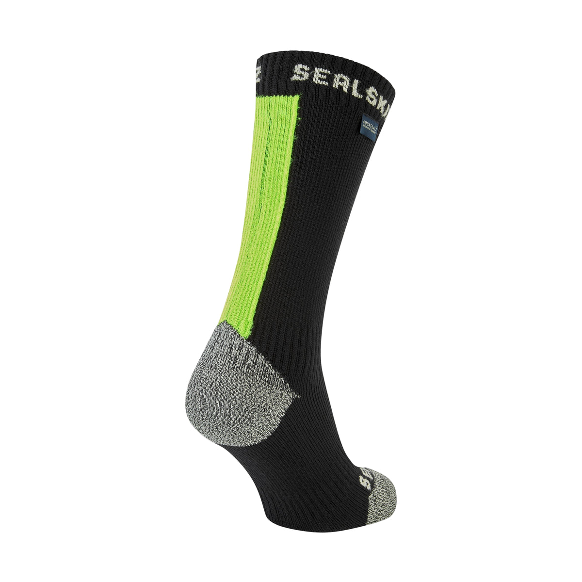 Briston Waterproof All Weather Mid Length Sock with Hydrostop™ - Black/Flo Yellow