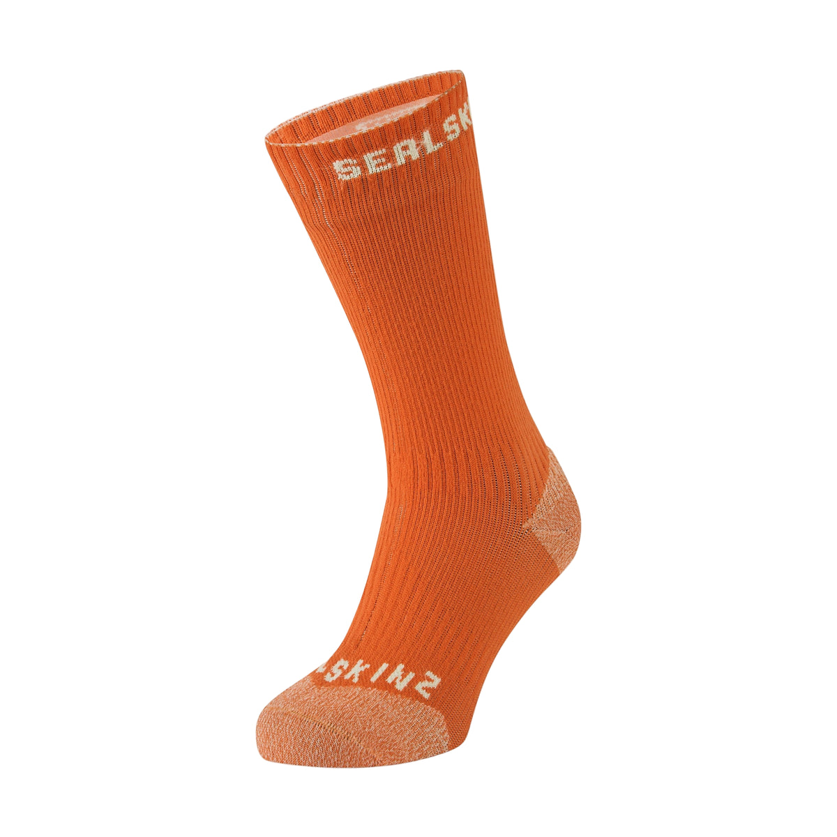 Briston Waterproof All Weather Mid Length Sock with Hydrostop™ - Orange/Flo Yellow