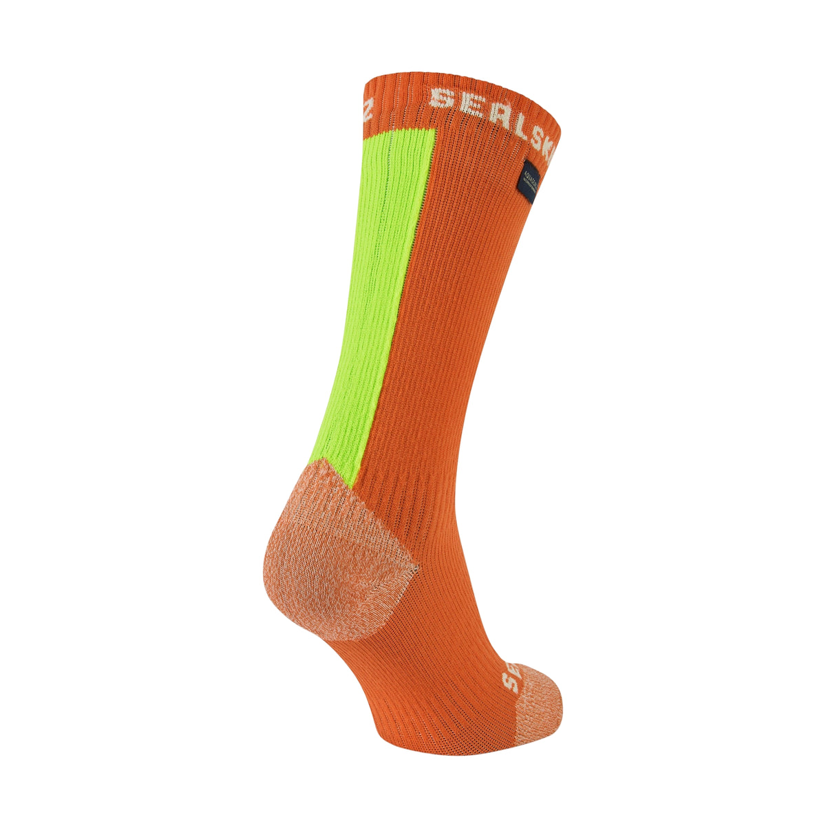 Briston Waterproof All Weather Mid Length Sock with Hydrostop™ - Orange/Flo Yellow