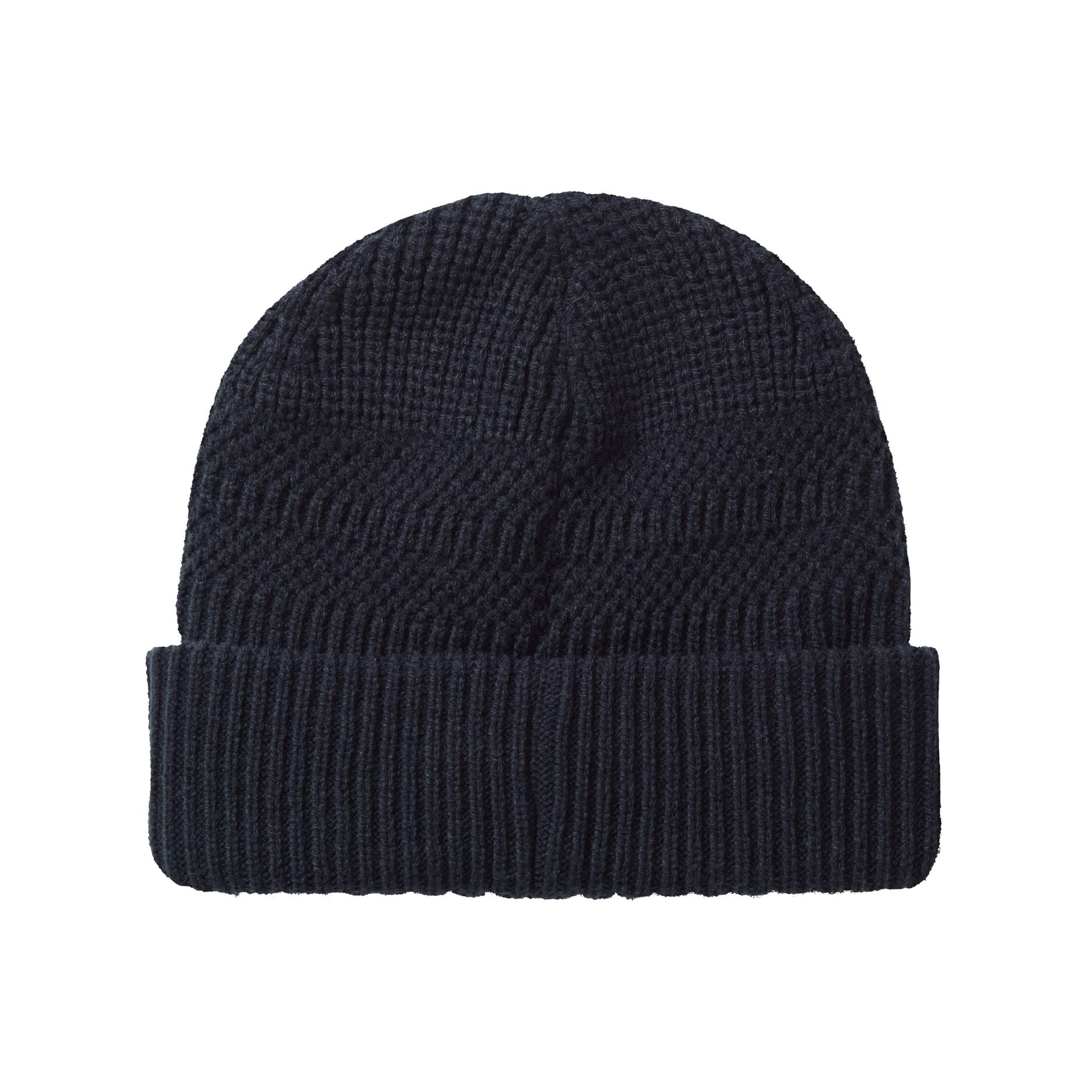 Sealskinz Gressenhall Waterproof Cold Weather Textured Stripe Roll Cuff Beanie - Navy