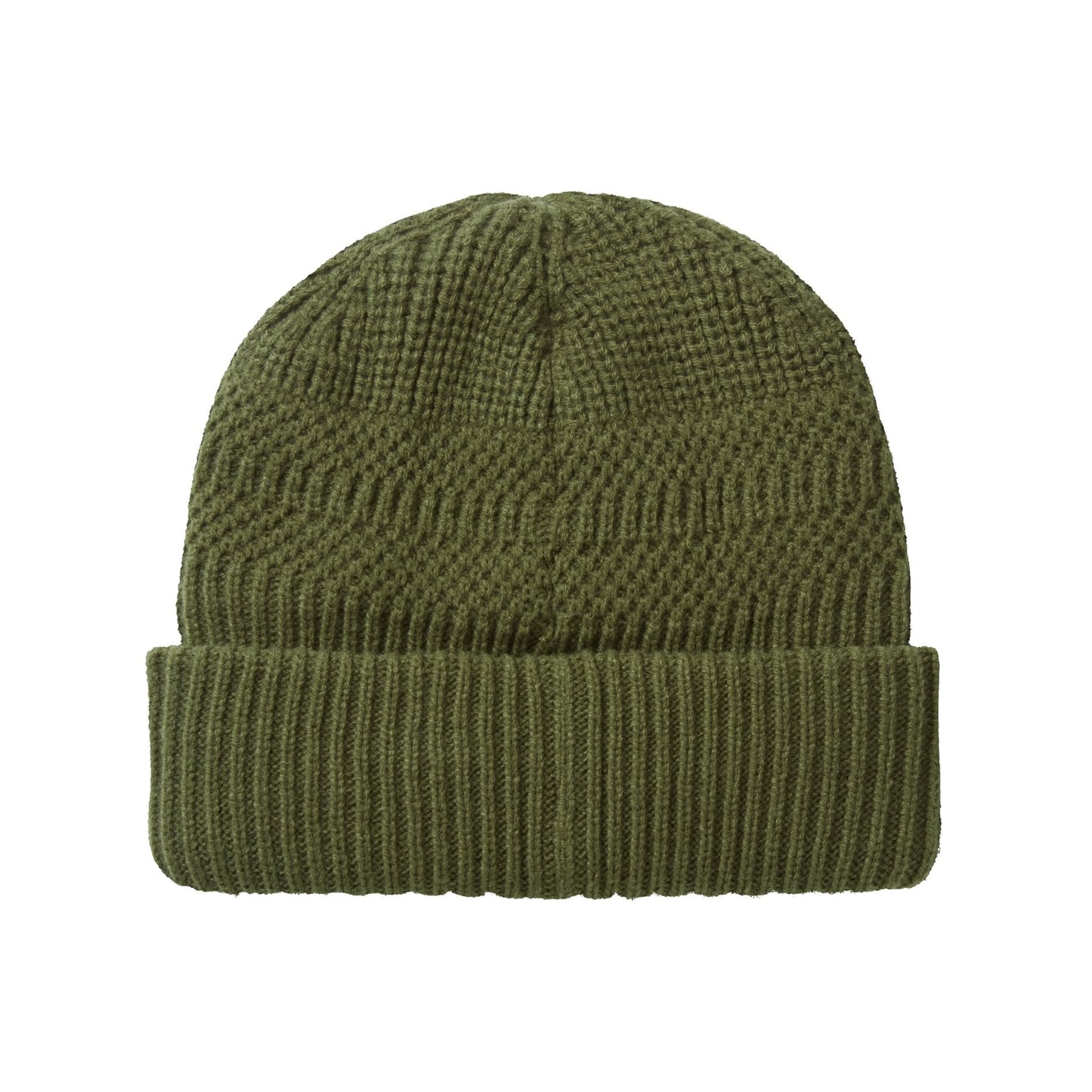 Sealskinz Gressenhall Waterproof Cold Weather Textured Stripe Roll Cuff Beanie - Olive
