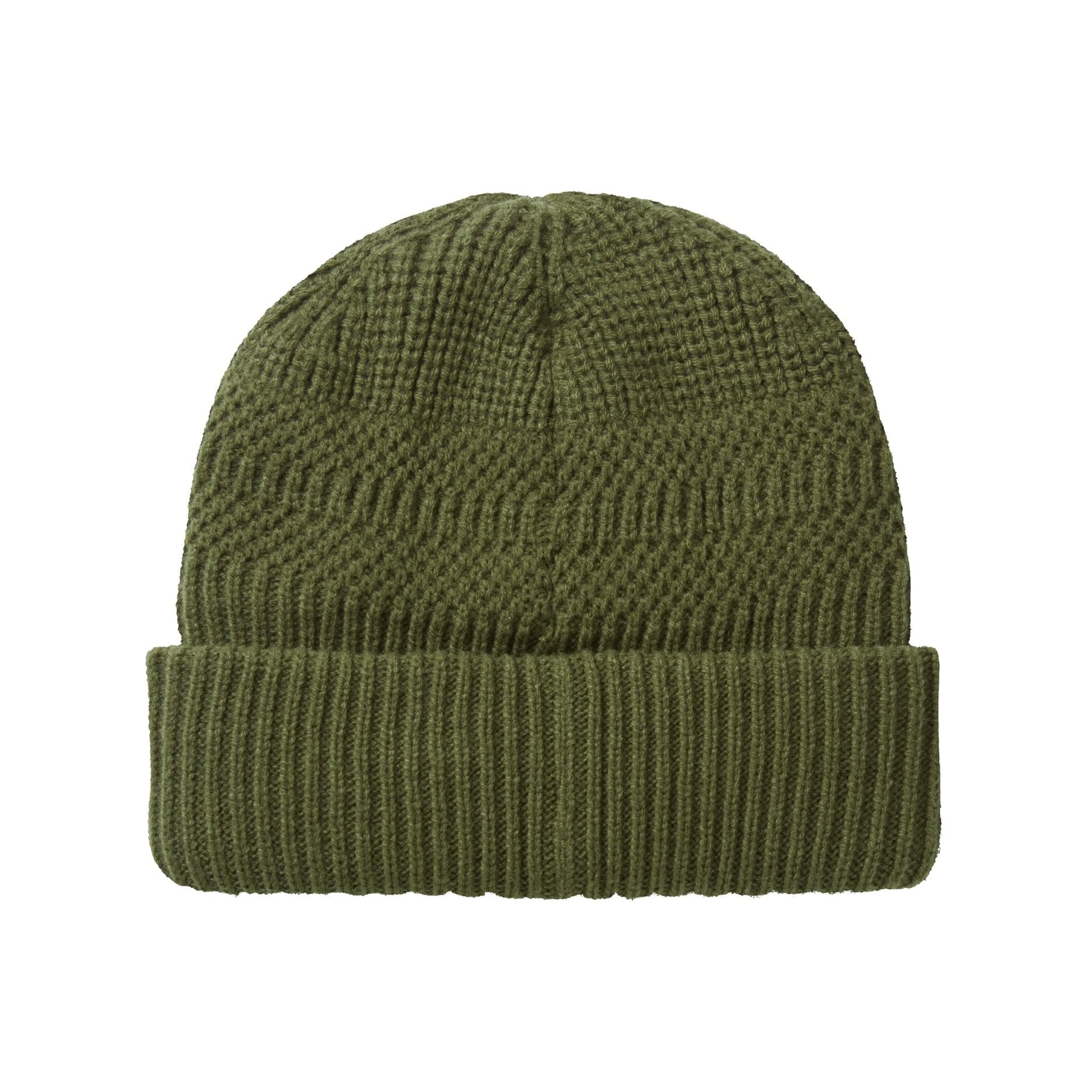 Sealskinz Gressenhall Waterproof Cold Weather Textured Stripe Roll Cuff Beanie - Olive