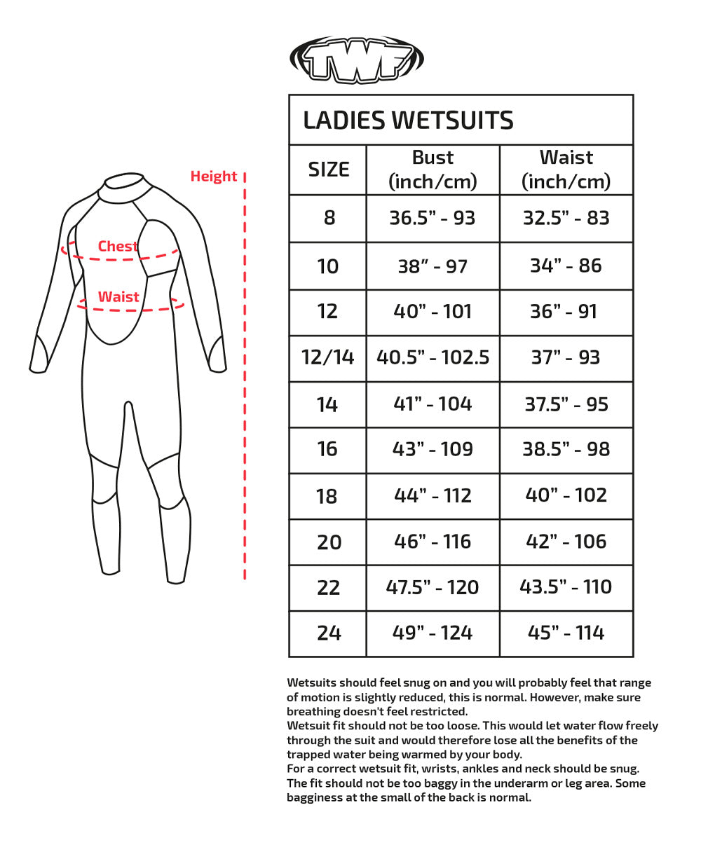 TWF Ladies XT3 - Back Zip 3mm Fullsuit Wetsuit