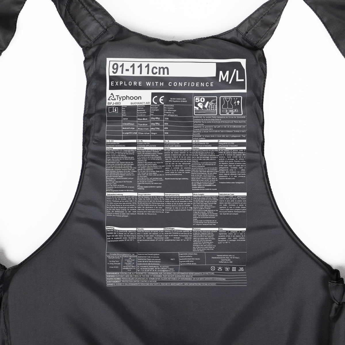 Typhoon Essential 50N Buoyancy Aid - Junior - Black