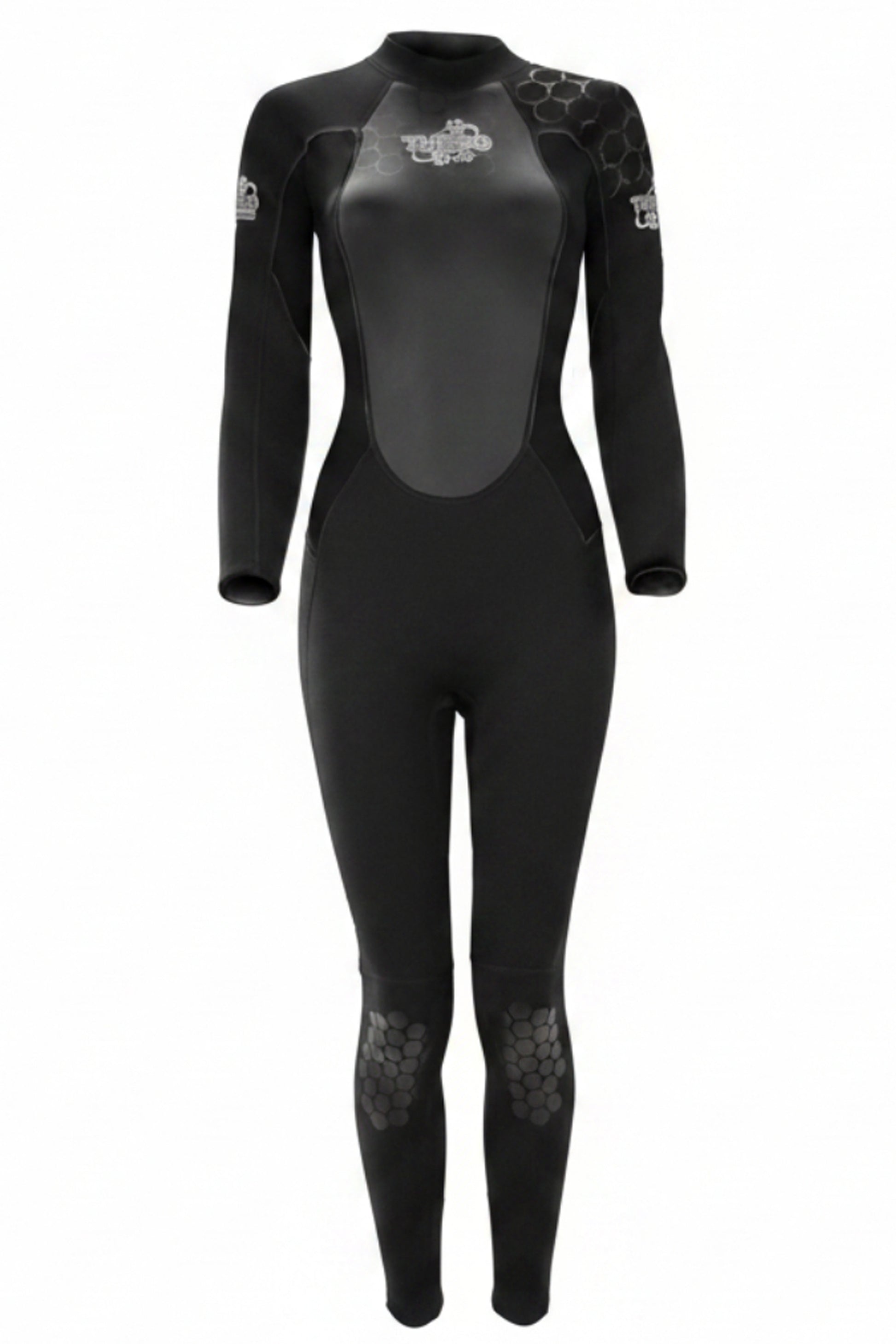 TWF Women's Turbo - Back Zip 2.5mm Fullsuit Wetsuit - Black/Black