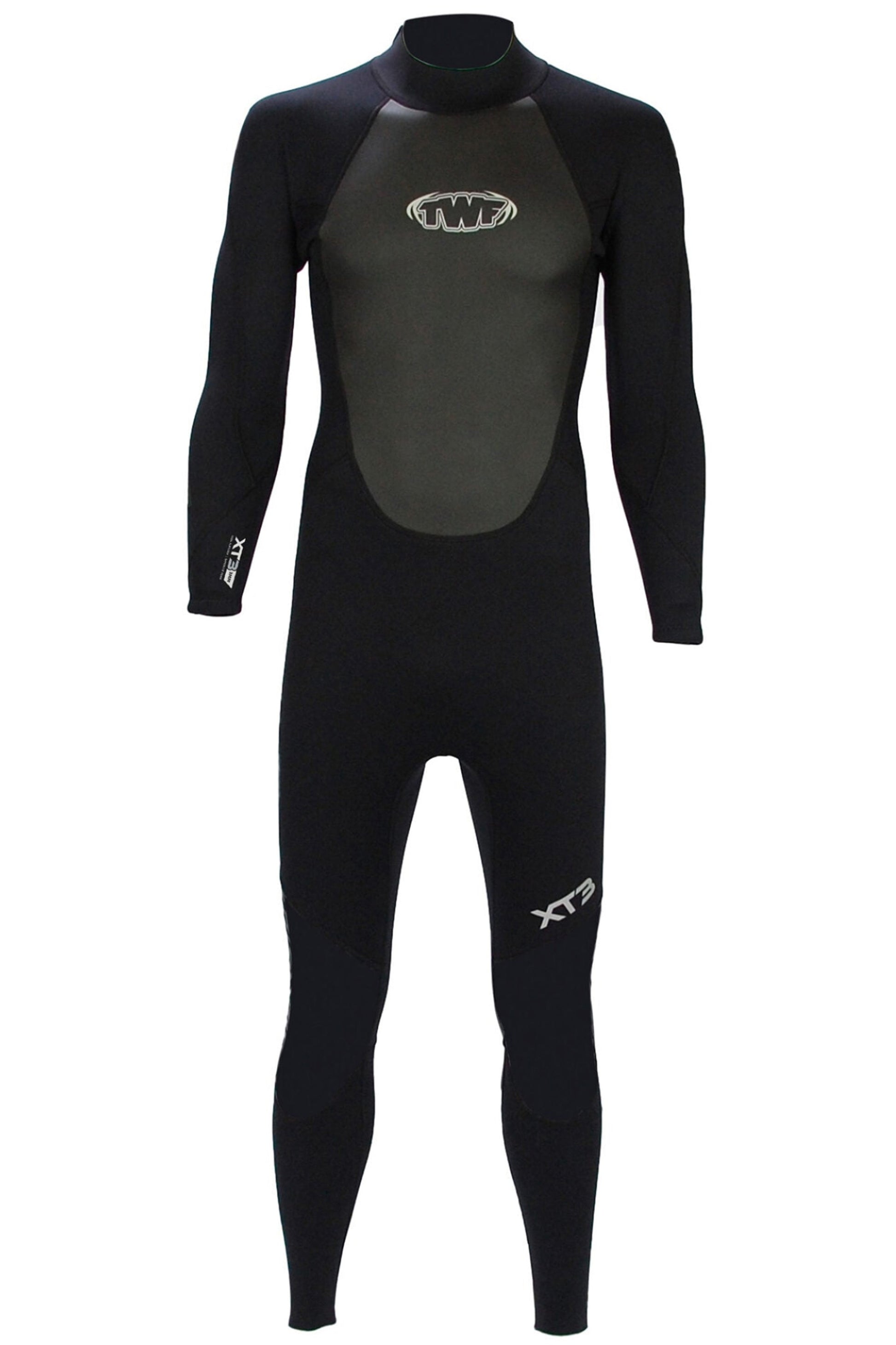 TWF Mens XT3 - Back Zip 3mm Fullsuit Wetsuit - Black