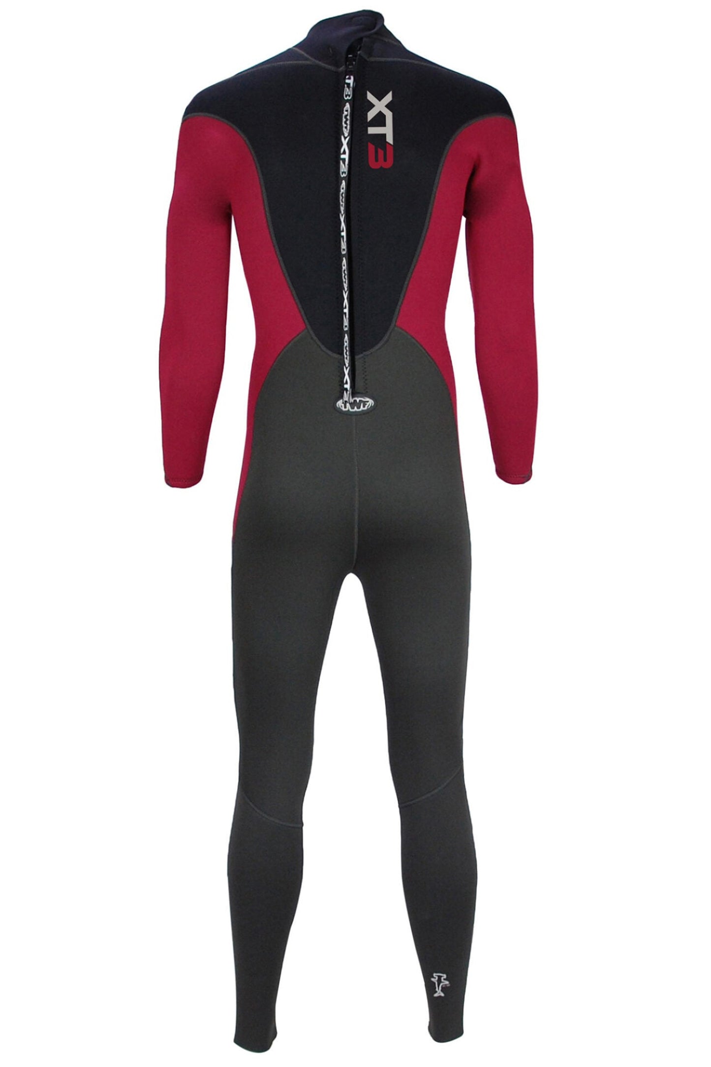 TWF Mens XT3 - Back Zip 3mm Fullsuit Wetsuit - Black/Red